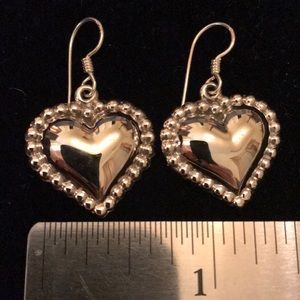 NWT Sterling Silver .925 ♥️Heart Dangle Earrings Womens Sterling silver stamped